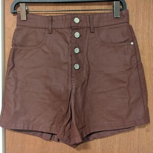 Zara High Waist Brown Women's Shorts